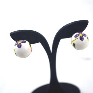 Belle by Sorelle Hand painted Shell Earrings